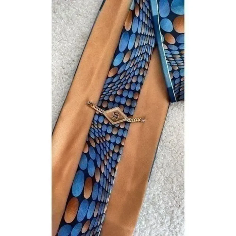 Vintage 100% Silk Hand Made in Korea Optical Illusion Geometric Mod Tie